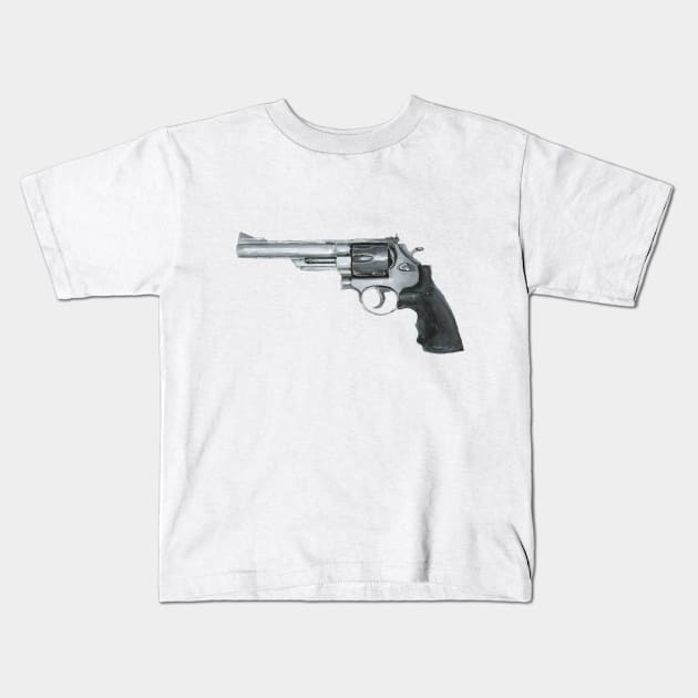 Gun Painting Kids T-Shirt by Bollocks